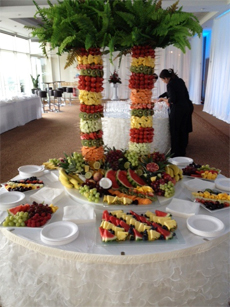 Fruit Palm Trees and Fruit Slices