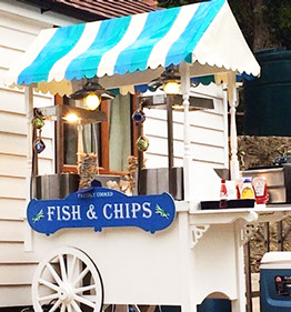 Traditional Fish & Chips Cart hire in London from Fruits & Fountains
